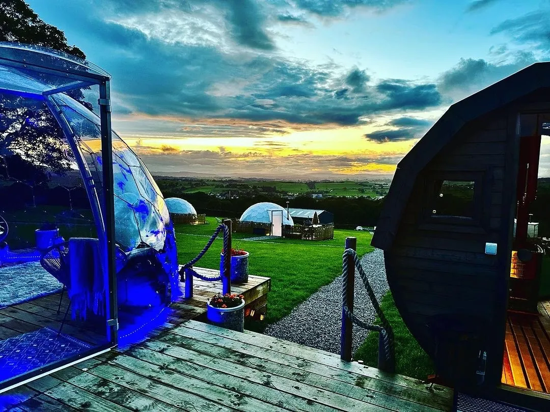 Hypedome glamping pods with Port Doors installed