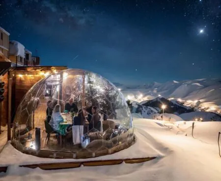 Winter dining business under the stars with dining domes