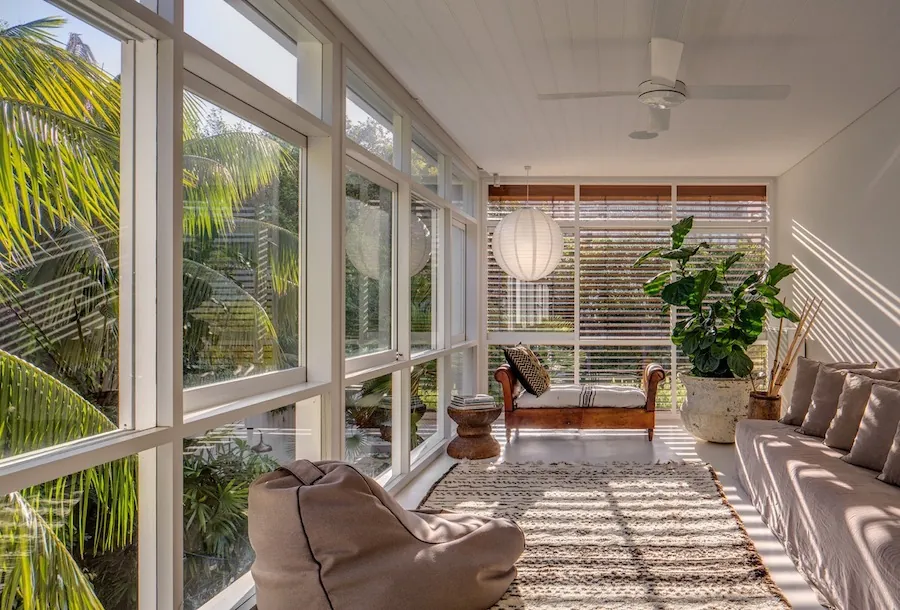 A minimalist sunroom