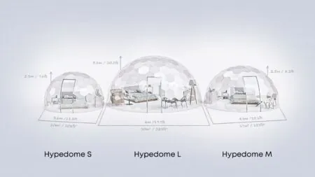 a comparison of different glamping pods sizes