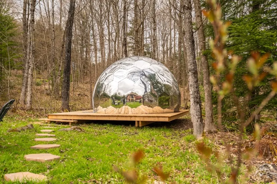 Mirror dome in Airbnb rental in Canada