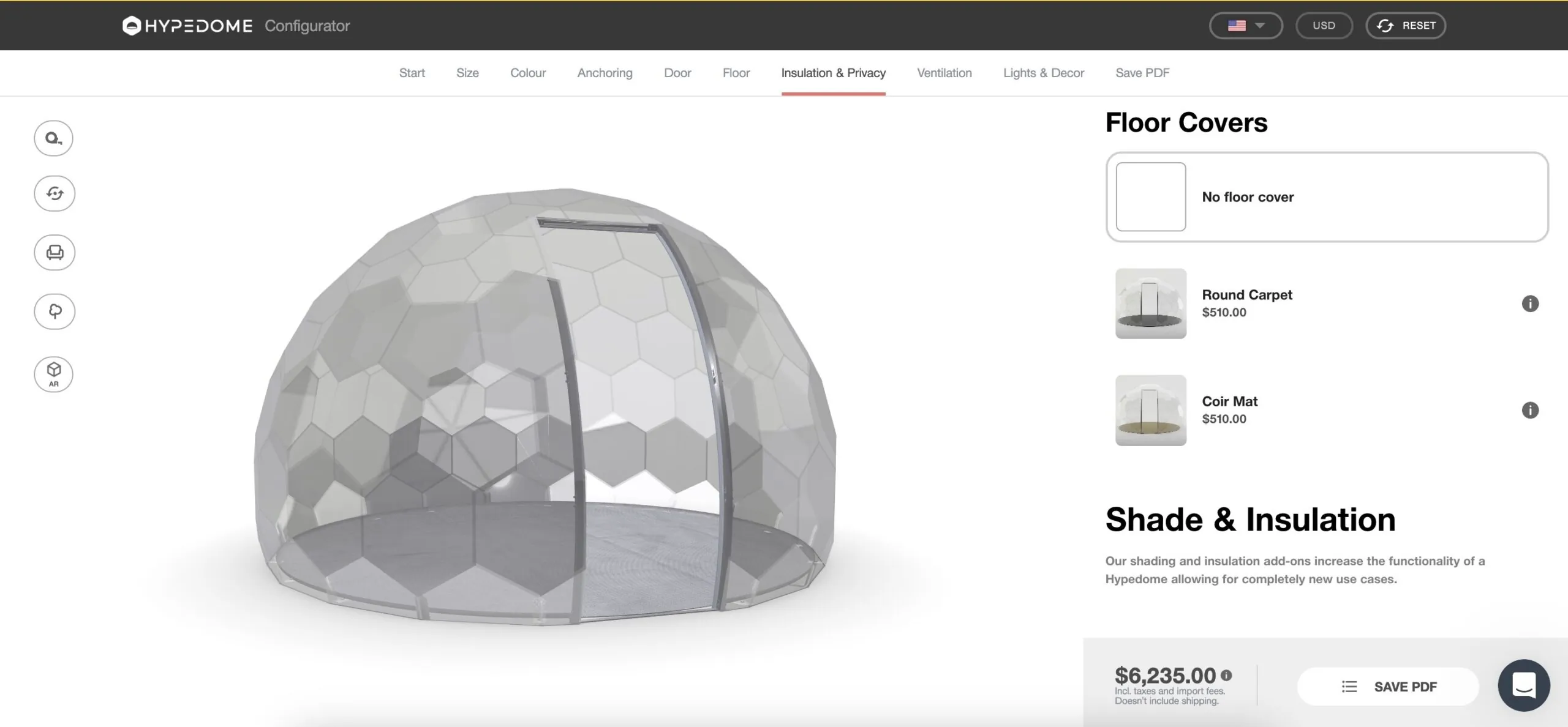 Customizing the geodesic dome design with Hypedome configurator