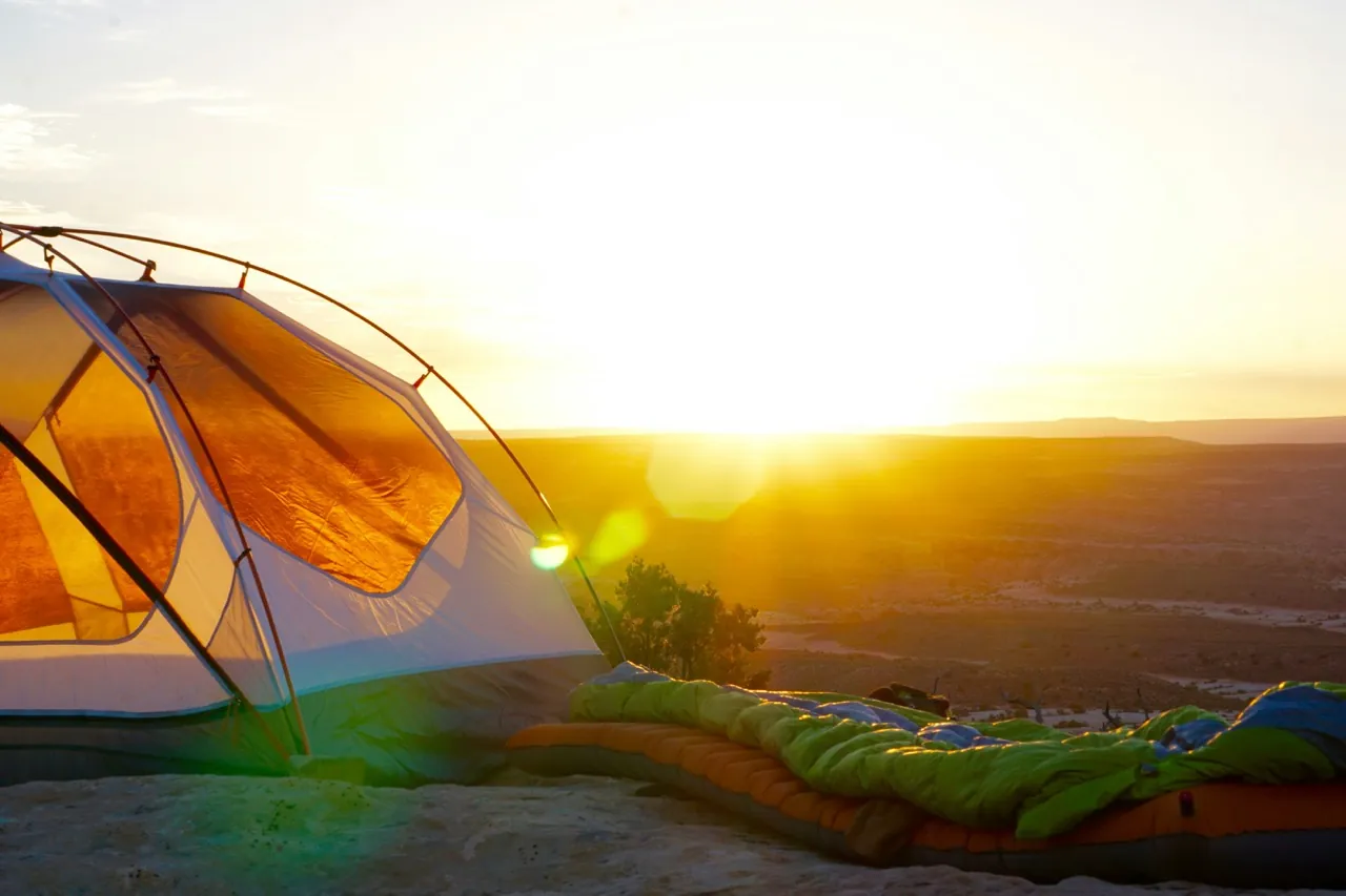 Sleeping under the stars in a tent