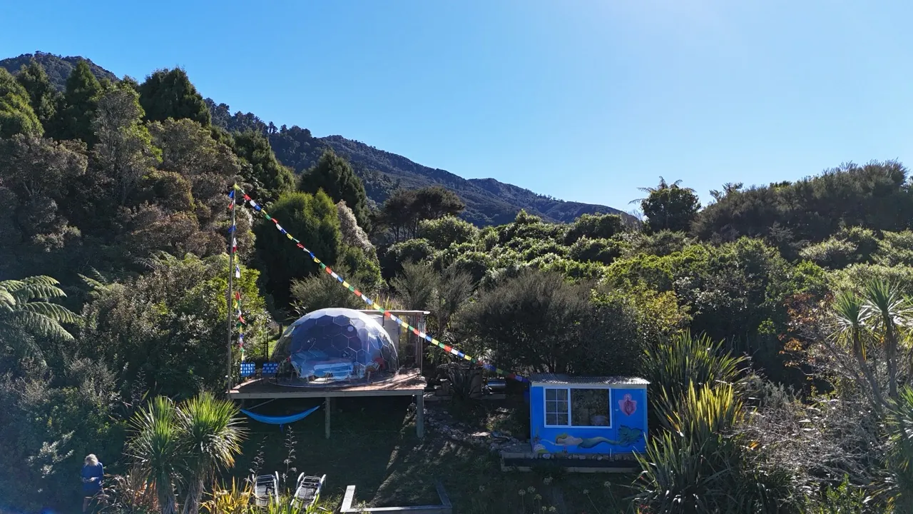 A beautiful landscape surrounding Samadhi Hypedome Airbnb dome in Collingwood