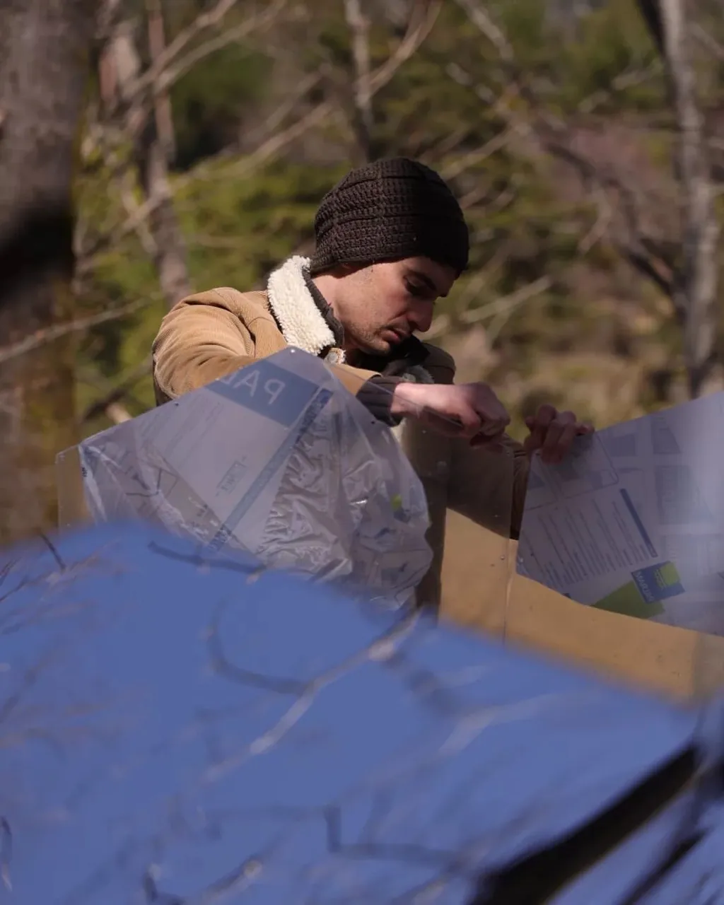 Jolan assembling the dome at Kuuchuu No Mura in Japan