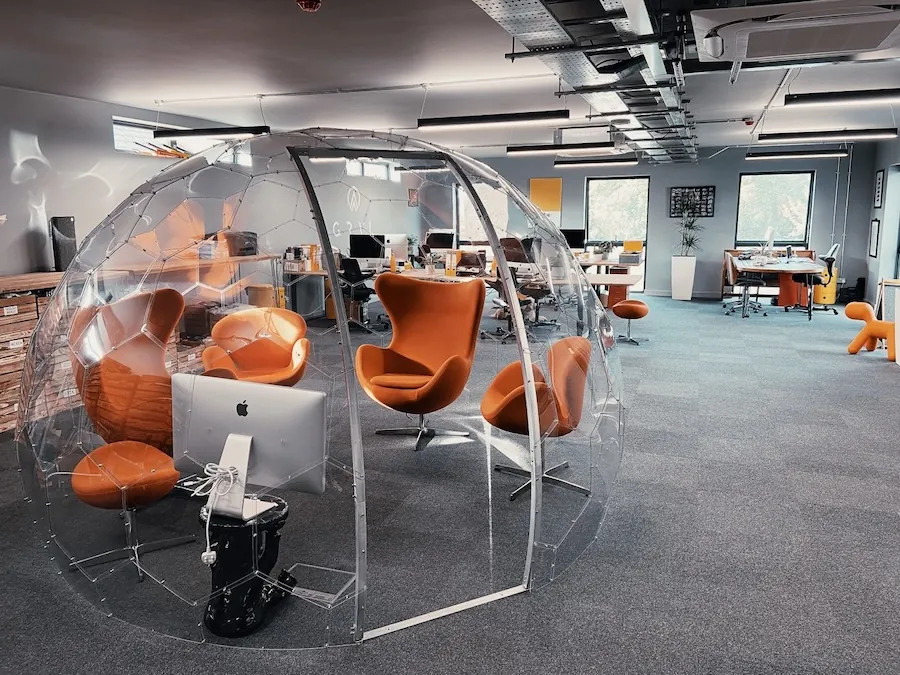 A dome used in an internal space to create a meeting room