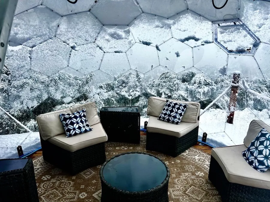 A dome covered in snow