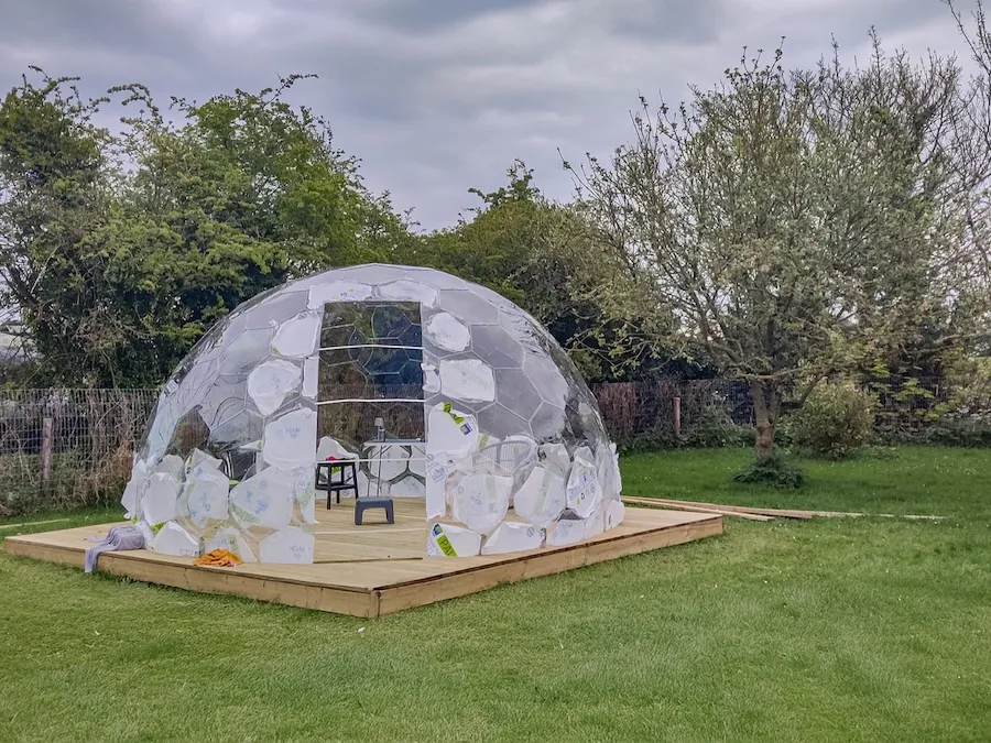 Hypedome garden dome during the assembly