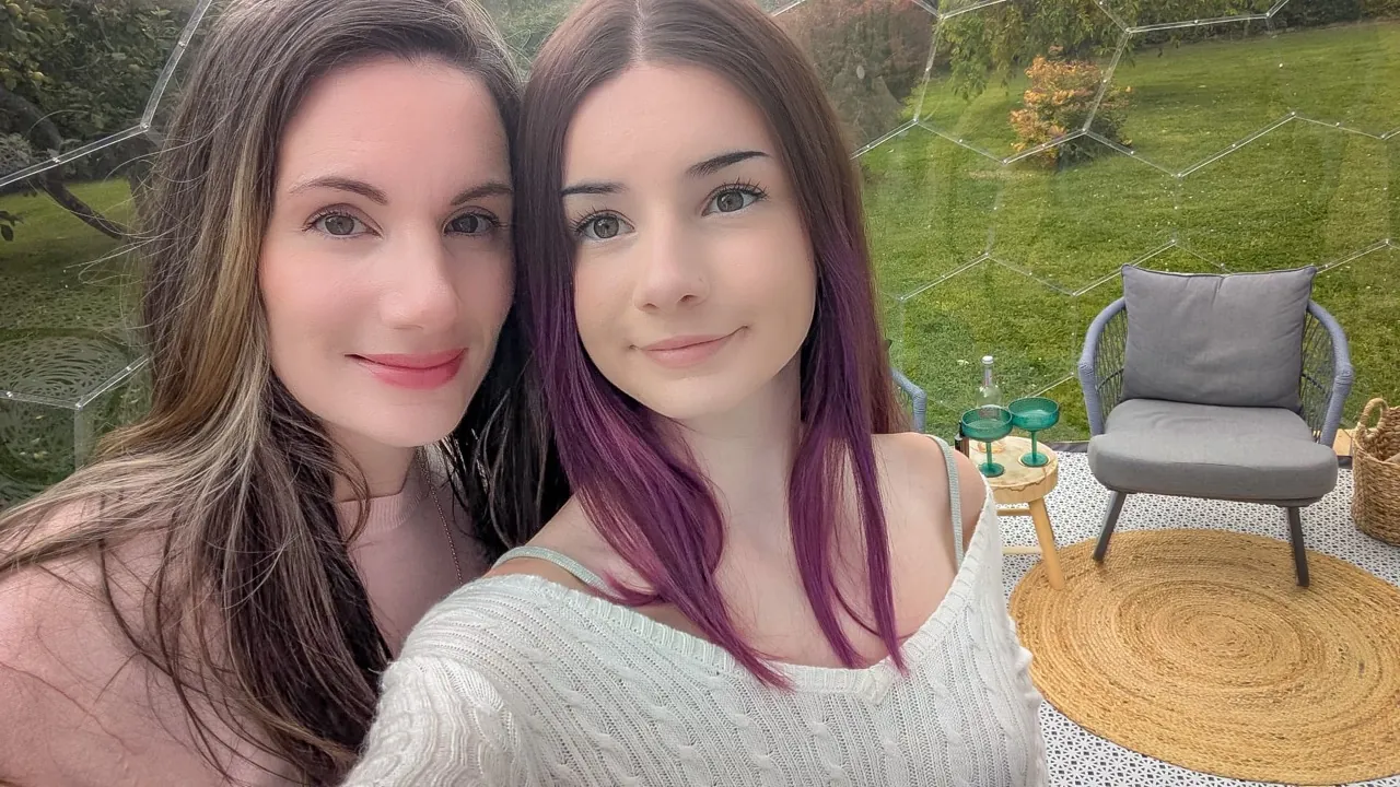 Two ladies in a garden dome