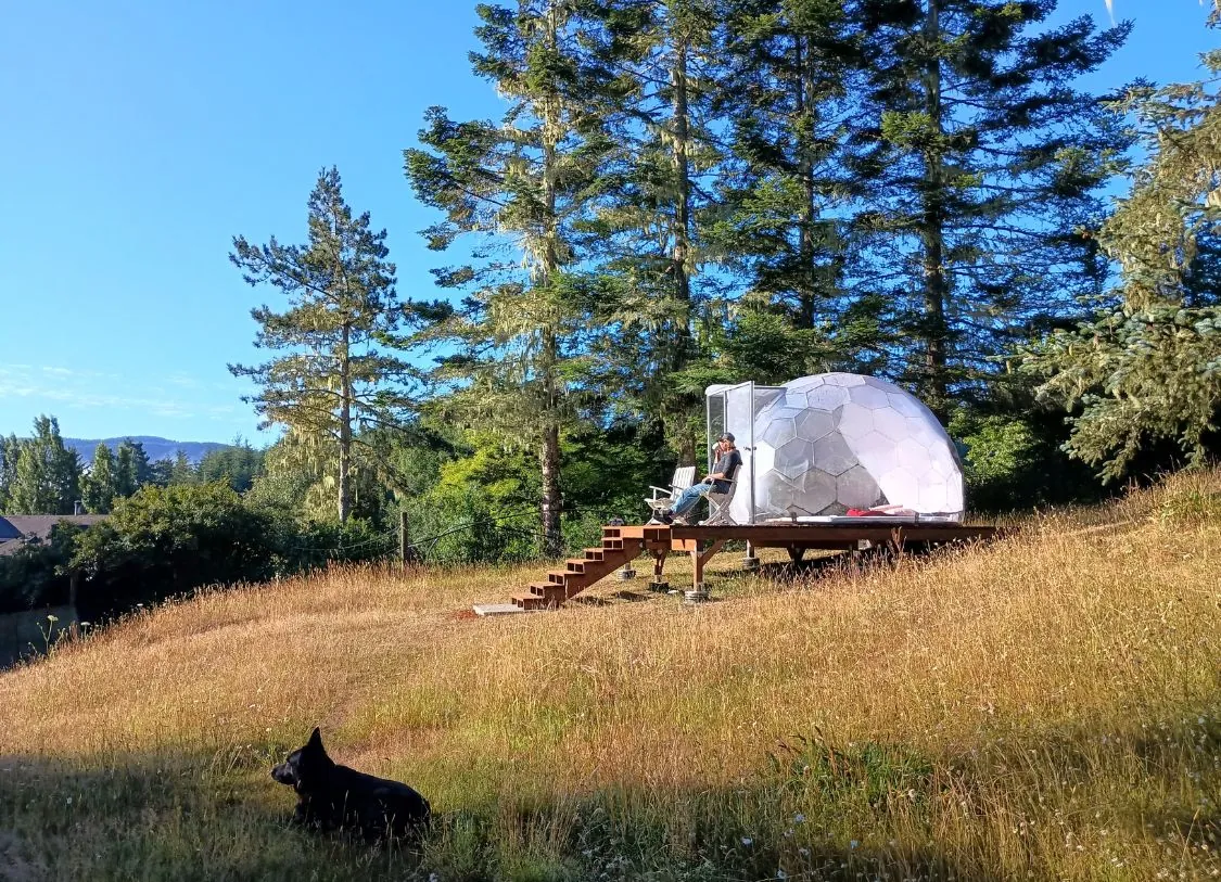 Minimalist dome glamping setup designed for luxury weekend escapes