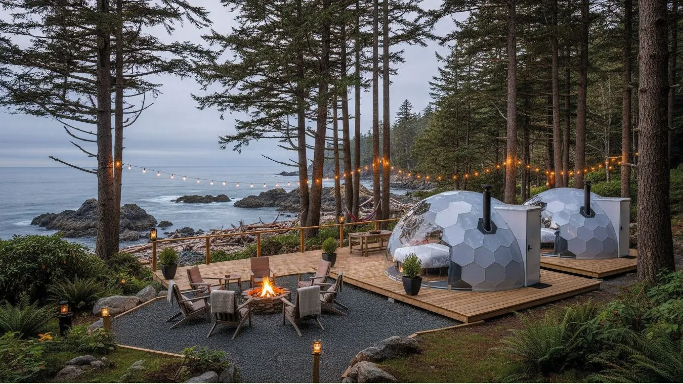 Hospitality glamping domes
