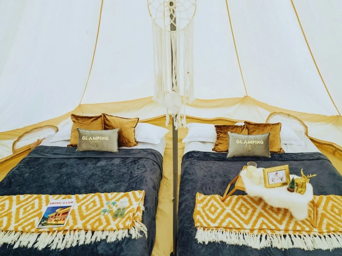 Glamping tent interior