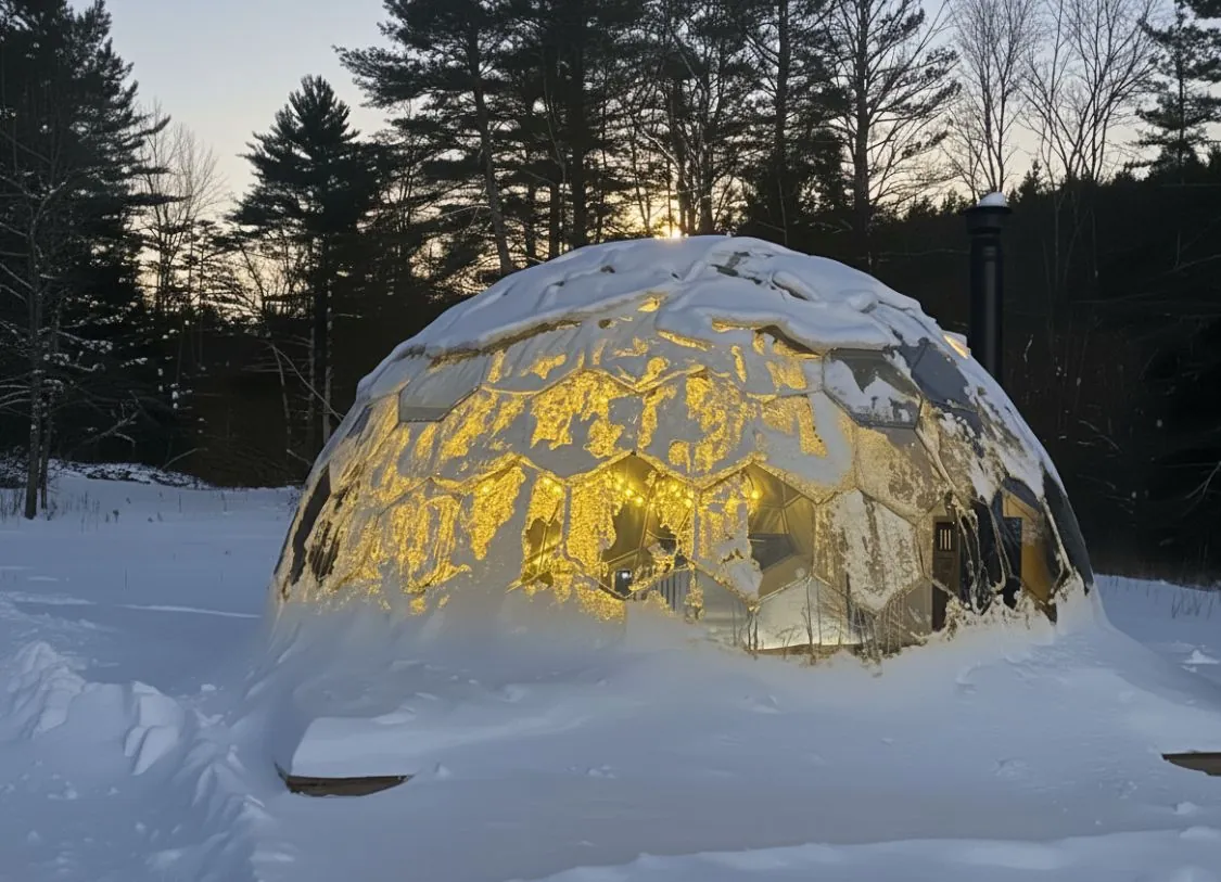 A Hypedome covered in snow